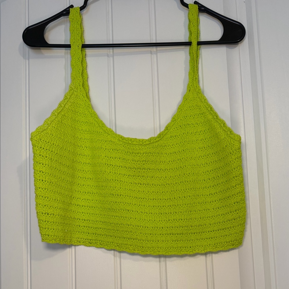 Aerie Neon Green Knit Crop Top